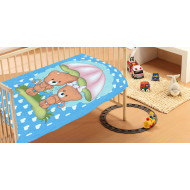 ΚΟΥΒΕΡΤΑ bebe Rainy Bears 05 110Χ140 Sky blue Βελουτέ polyester