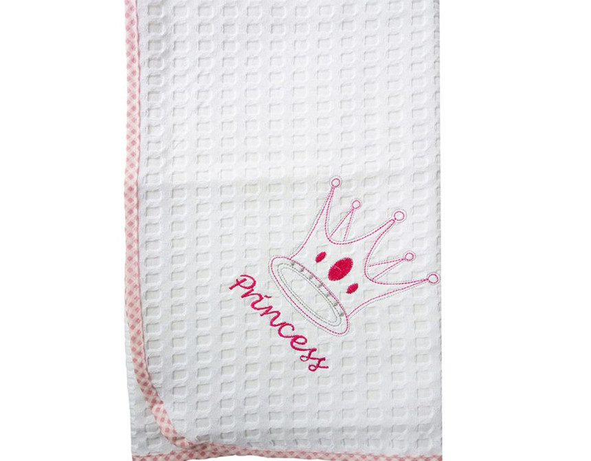 ΚΟΥΒΕΡΤΑ ΠΙΚΕ bebe PRINCESS 33 100Χ160 ΛΕΥΚΟ/ΡΟΖ Cotton 100%