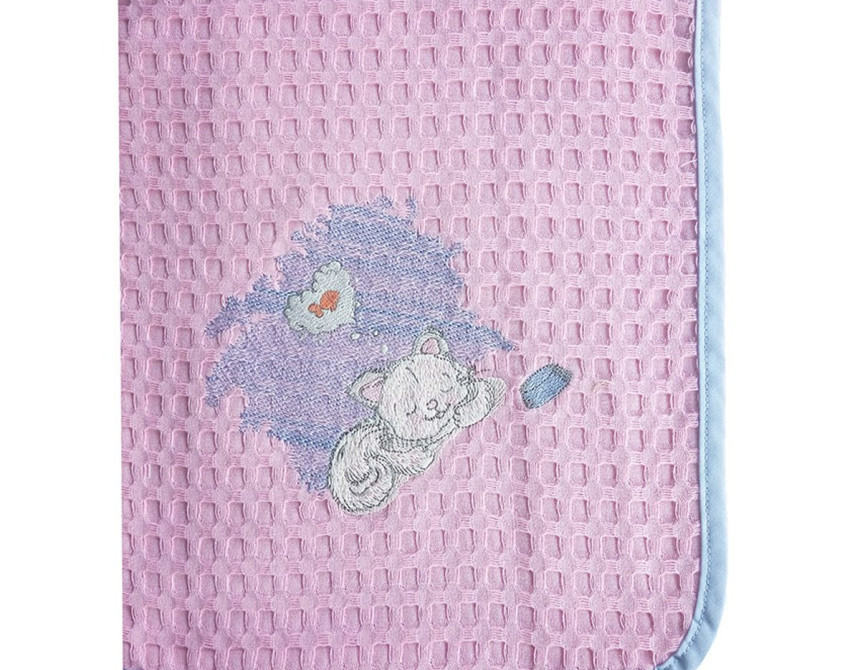 ΚΟΥΒΕΡΤΑ ΠΙΚΕ bebe ΓΑΤΑΚΙ 127 80Χ110 ΡΟΖ/ΣΙΕΛ Cotton 100%