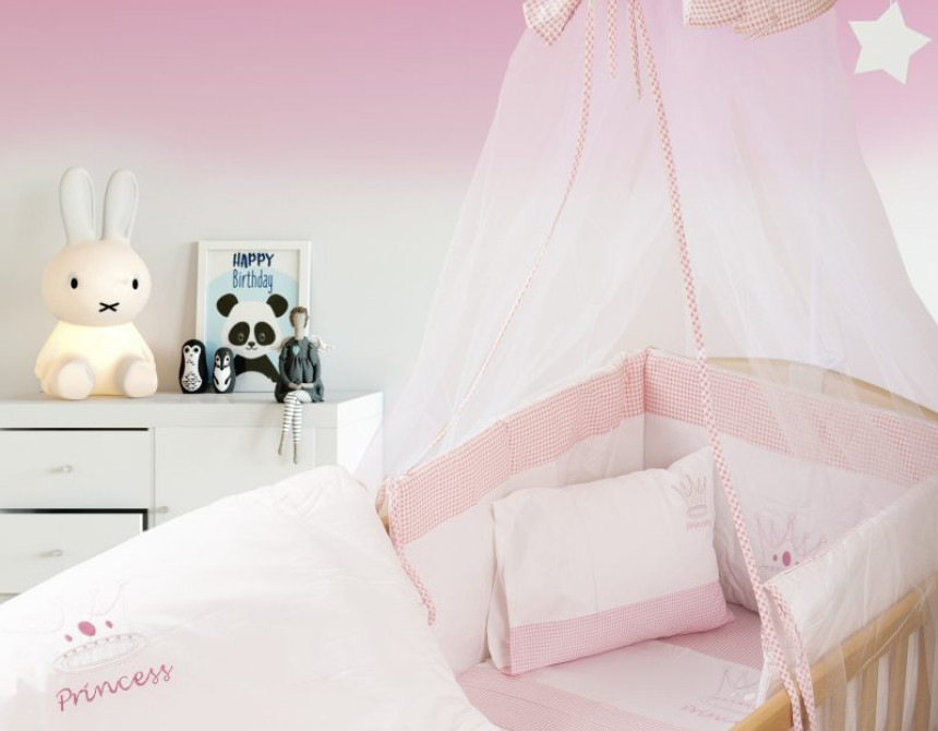 ΚΟΥΝΟΥΠΙΕΡΑ bebe PRINCESS 33 160X490 ΛΕΥΚΟ/ΡΟΖ Cotton 100%