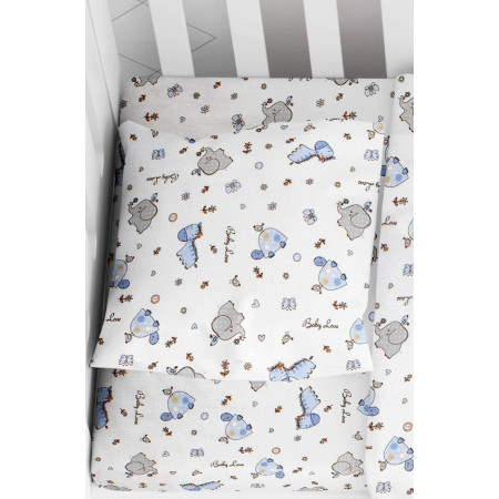 ΜΑΞΙΛΑΡΟΘΗΚΗ ΕΜΠΡΙΜΕ bebe Elephant 174 35Χ45 Blue Cotton 100%
