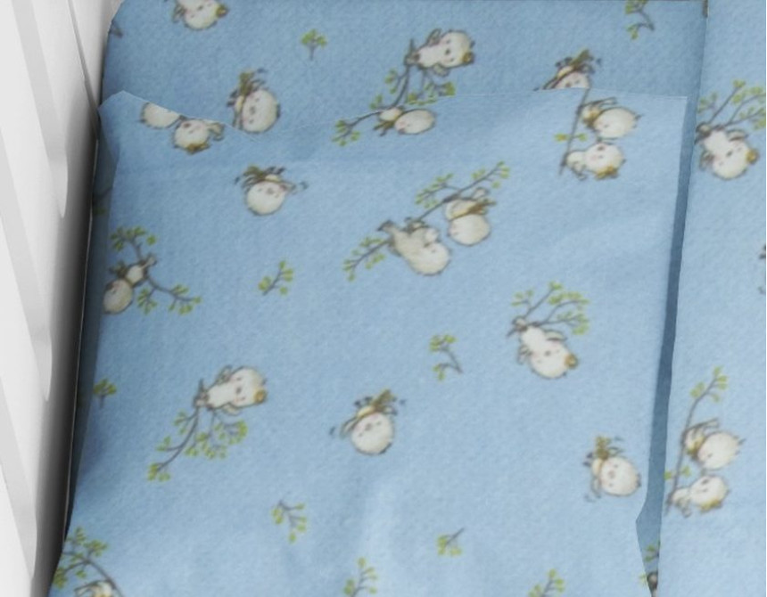ΜΑΞΙΛΑΡΟΘΗΚΗ ΕΜΠΡΙΜΕ bebe Birds 14 35Χ45 Sky blue Flannel cotton 100%