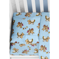 ΜΑΞΙΛΑΡΟΘΗΚΗ ΕΜΠΡΙΜΕ bebe Little Brothers 147 35Χ45 Sky blue Flannel Cotton 100%