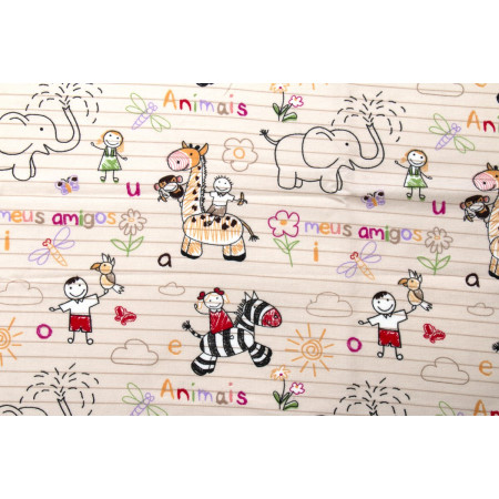 ΠΑΝΑ ΦΑΝΕΛΑ bebe Africa 145 80X80 Beige Flannel Cotton 100%