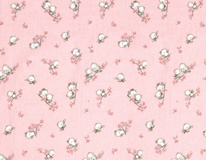ΠΑΝΑ ΦΑΝΕΛΑ bebe Birds 15 80Χ80 Pink Flannel cotton 100%
