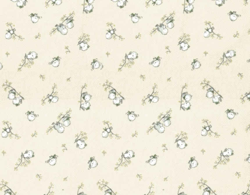 ΠΑΝΑ ΦΑΝΕΛΑ bebe Birds 16 80Χ80 Ecru Flannel cotton 100%