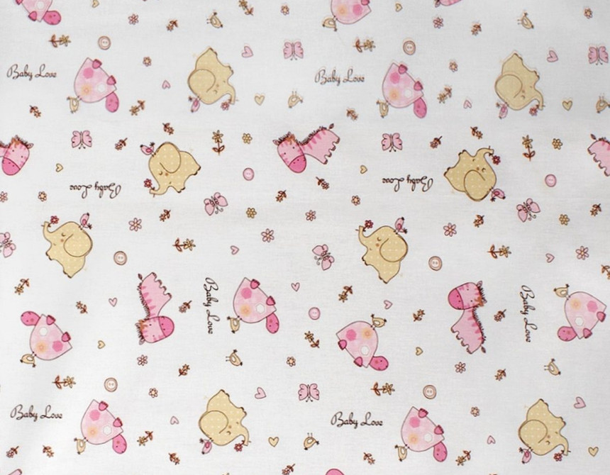 ΠΑΝΑ ΧΑΣΕΣ bebe Elephant 172 80Χ80 Pink Cotton 100%