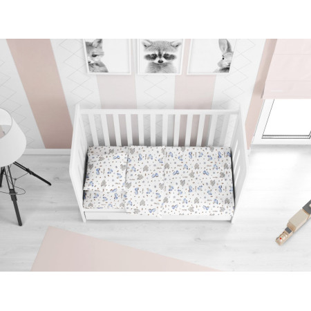 ΠΑΠΛΩΜΑ ΕΜΠΡΙΜΕ bebe Elephant 174 120X160 Blue Cotton 100%