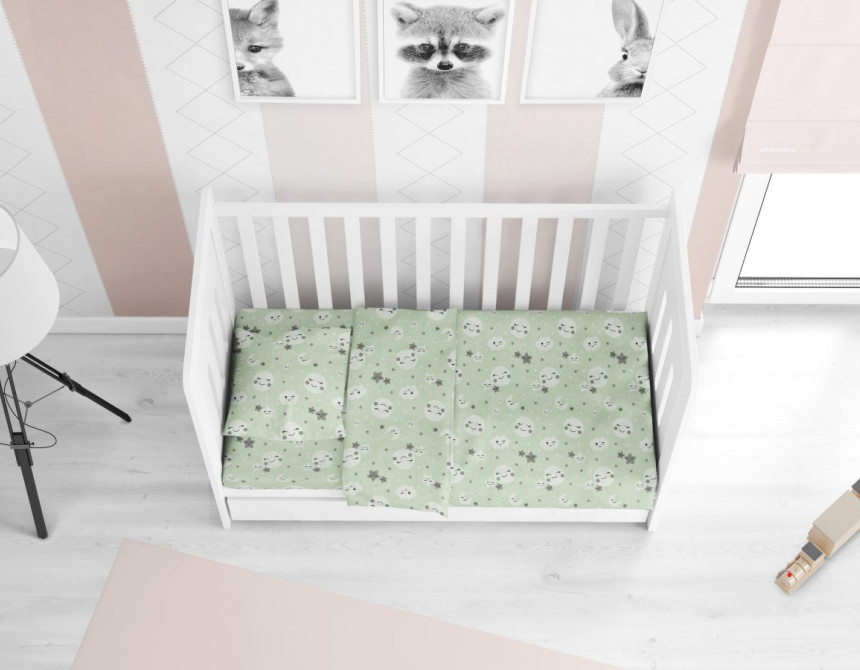 ΠΑΠΛΩΜΑ ΕΜΠΡΙΜΕ bebe Smile 80 120X160 Green Cotton 100%