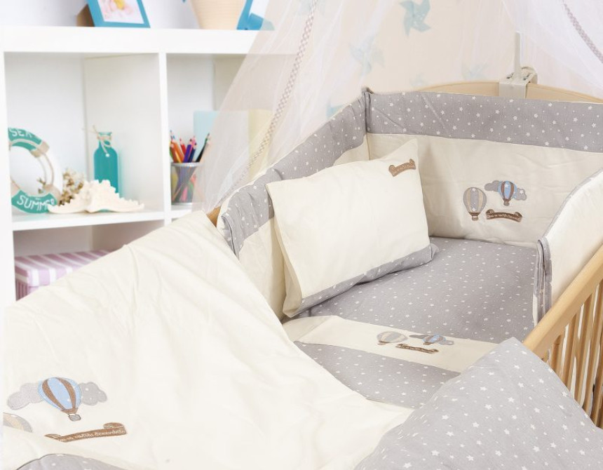 ΠΑΠΛΩΜΑ bebe ΑΕΡΟΣΤΑΤΟ 01 100X140 ΕΚΡΟΥ/ΓΚΡΙ Cotton 100%