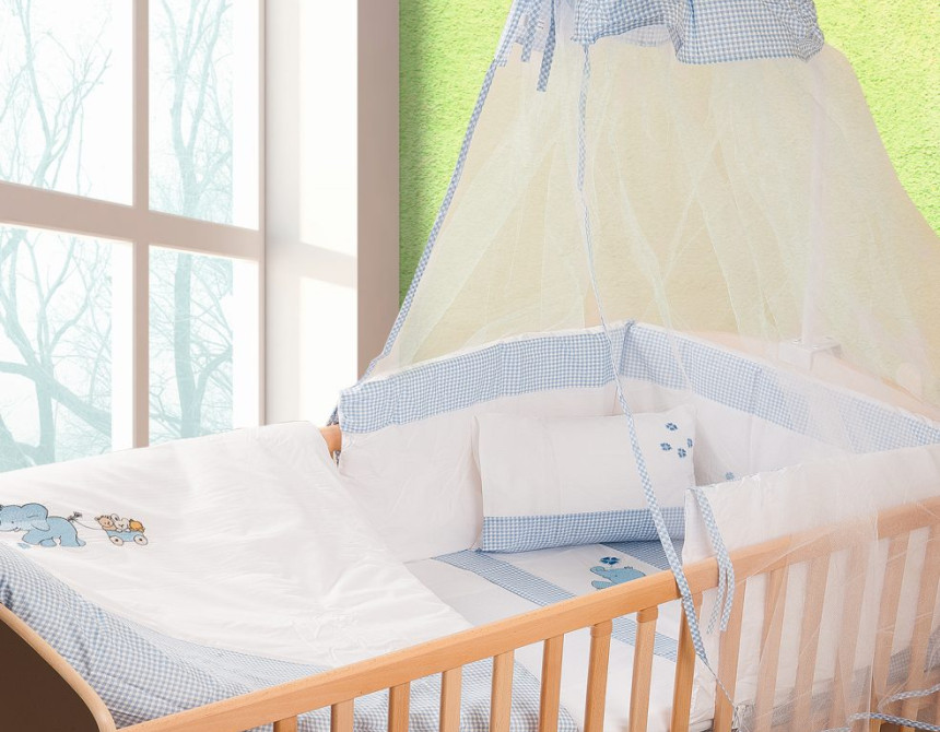 ΠΑΠΛΩΜΑ bebe ΕΛΕΦΑΝΤΑΚΙ 18 100X140 ΛΕΥΚΟ/ΣΙΕΛ Cotton 100%