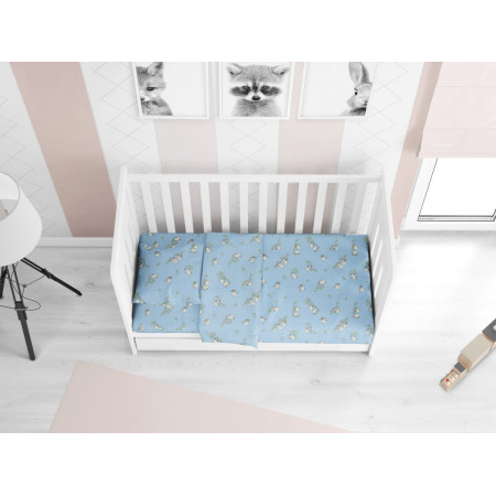 ΠΑΠΛΩΜΑΤΟΘΗΚΗ ΕΜΠΡΙΜΕ bebe Birds 14 120Χ160 Sky blue Flannel cotton 100%