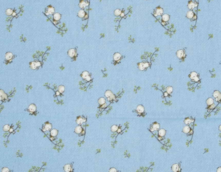 ΣΕΝΤΟΝΑΚΙ ΛΙΚΝΟΥ bebe Birds 14 80Χ110 Sky blue Flannel cotton 100%