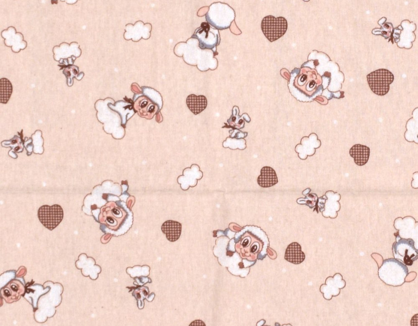ΣΕΝΤΟΝΑΚΙ ΛΙΚΝΟΥ bebe Προβατάκι 07 80Χ110 Beige Flannel cotton 100%