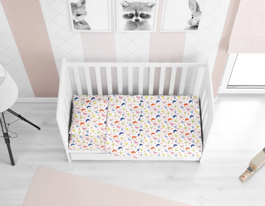 ΣΕΝΤΟΝΙΑ ΕΜΠΡΙΜΕ ΣΕΤ 3 τεμ bebe Butterfly 49 120Χ160 Rotary Print Cotton 100%