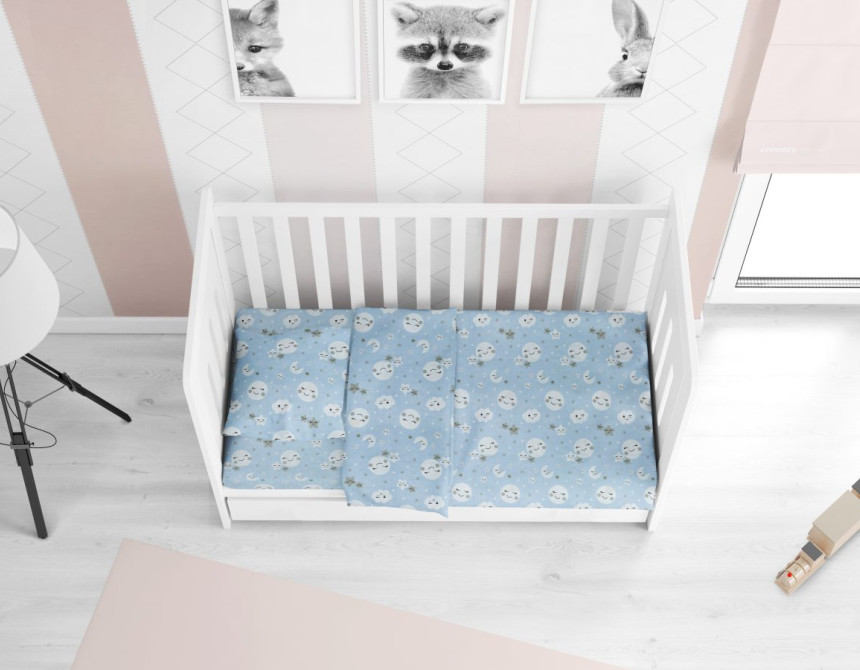 ΣΕΝΤΟΝΙΑ ΕΜΠΡΙΜΕ ΣΕΤ 3 τεμ bebe Smile 81 120Χ160 Blue Cotton 100%