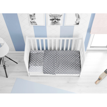 ΣΕΝΤΟΝΙΑ ΕΜΠΡΙΜΕ ΣΕΤ 3 τεμ bebe Windows Multi 137 120Χ160 Grey-White Cotton 100%