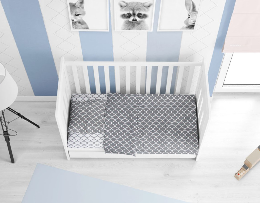ΣΕΝΤΟΝΙΑ ΕΜΠΡΙΜΕ ΣΕΤ 3 τεμ bebe Windows Multi 137 120Χ160 Grey-White Cotton 100%