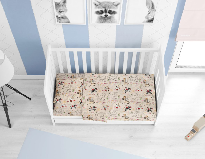 ΣΕΝΤΟΝΙΑ ΕΜΠΡΙΜΕ ΣΕΤ 3 τεμ bebe Africa 145 120Χ160 Beige Flannel Cotton 100%