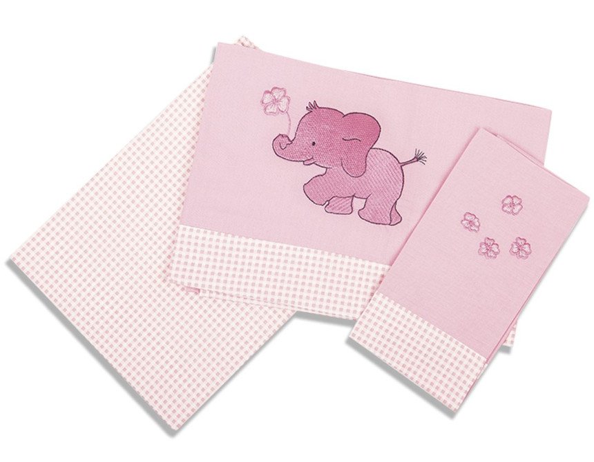 ΣΕΝΤΟΝΙΑ ΣΕΤ 3 τεμ bebe ΕΛΕΦΑΝΤΑΚΙ 15 120Χ170 ΡΟΖ Cotton 100%
