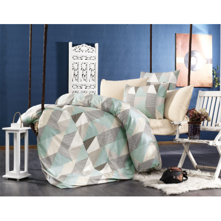 ΠΑΠΛΩΜΑΤΟΘΗΚΗ ΕΜΠΡΙΜΕ Geometrical 330 160Χ240 Green-Beige Flannel cotton 100%