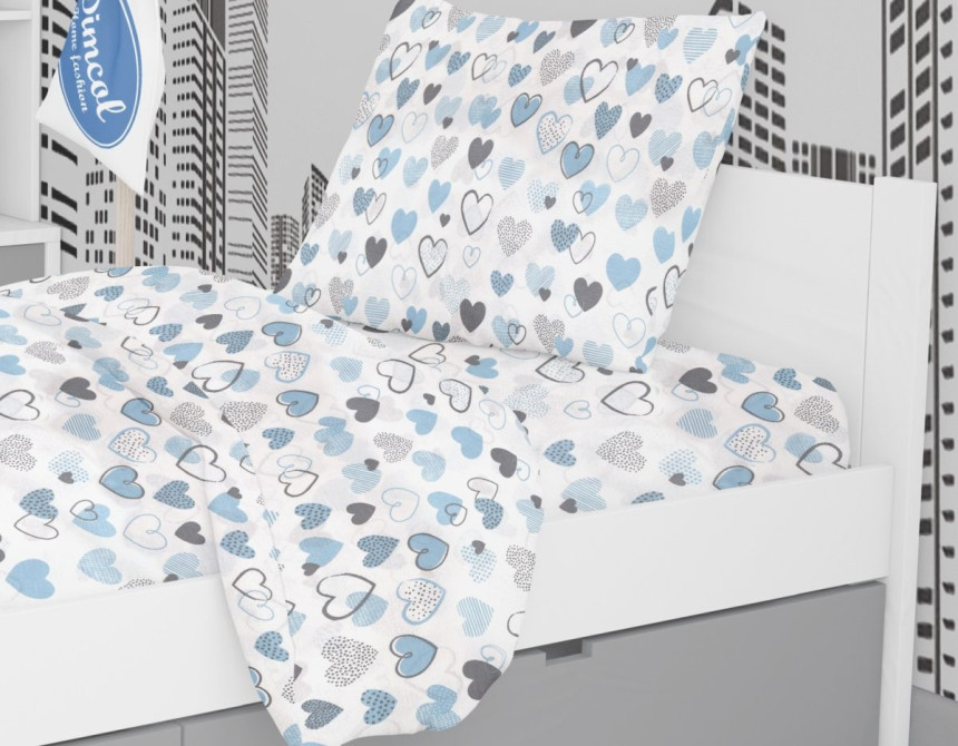 ΜΑΞΙΛΑΡΟΘΗΚΗ ΕΜΠΡΙΜΕ kids Hearts 08 50Χ70 Blue Cotton 100%