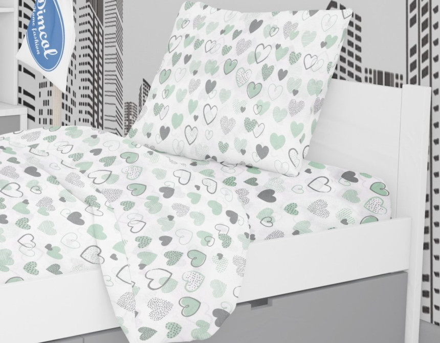 ΜΑΞΙΛΑΡΟΘΗΚΗ ΕΜΠΡΙΜΕ kids Hearts 10 50X70 Green Cotton 100%