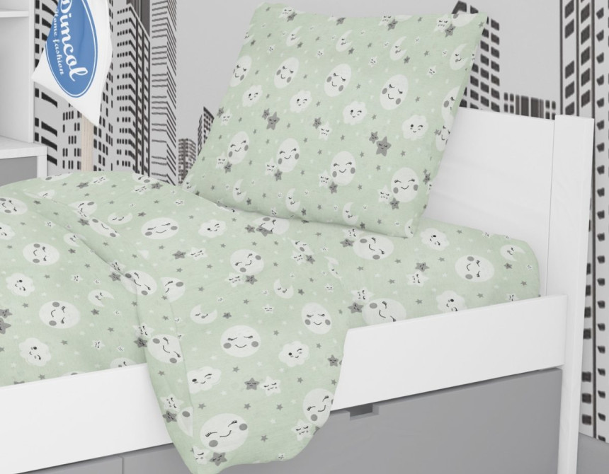 ΜΑΞΙΛΑΡΟΘΗΚΗ ΕΜΠΡΙΜΕ kids Smile 80 50Χ70 Green Cotton 100%