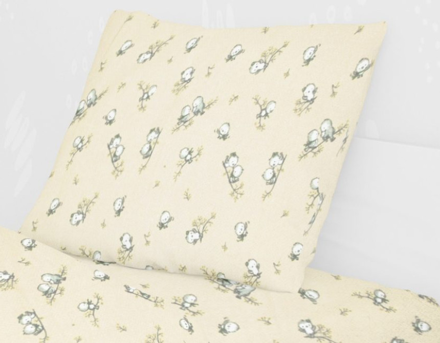 ΜΑΞΙΛΑΡΟΘΗΚΗ ΕΜΠΡΙΜΕ kids Birds 16 50Χ70 Ecru Flannel cotton 100%