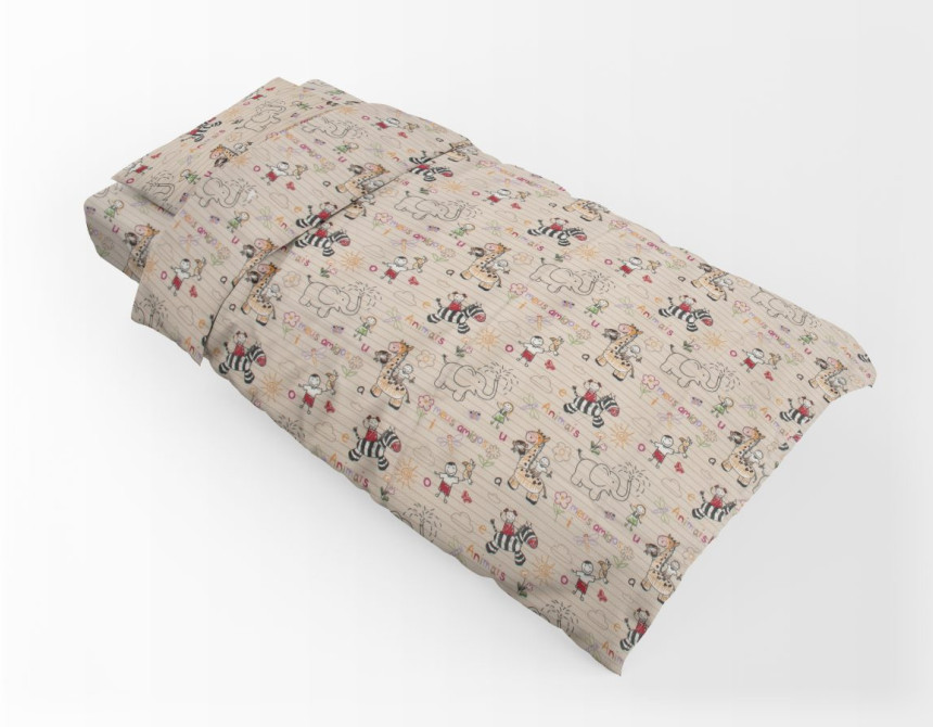 ΠΑΠΛΩΜΑΤΟΘΗΚΗ ΕΜΠΡΙΜΕ kids Africa 145 160Χ240 Beige Flannel Cotton 100%