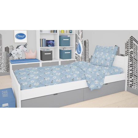 ΣΕΝΤΟΝΙΑ ΕΜΠΡΙΜΕ ΣΕΤ 2 τεμ kids Smile 81 160Χ240 Blue Cotton 100%