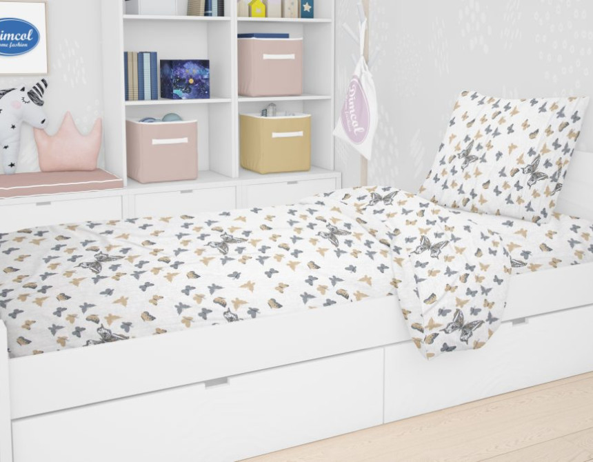 ΣΕΝΤΟΝΙΑ ΕΜΠΡΙΜΕ ΣΕΤ 3 τεμ kids Butterfly 55 160Χ240 Beige Cotton 100%