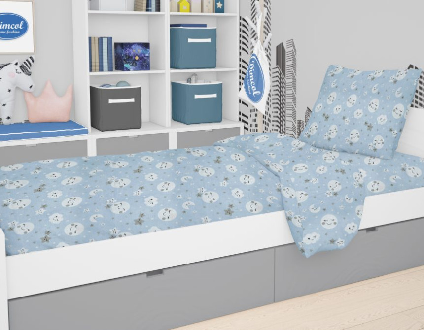 ΣΕΝΤΟΝΙΑ ΕΜΠΡΙΜΕ ΣΕΤ 3 τεμ kids Smile 81 160Χ240 Blue Cotton 100%
