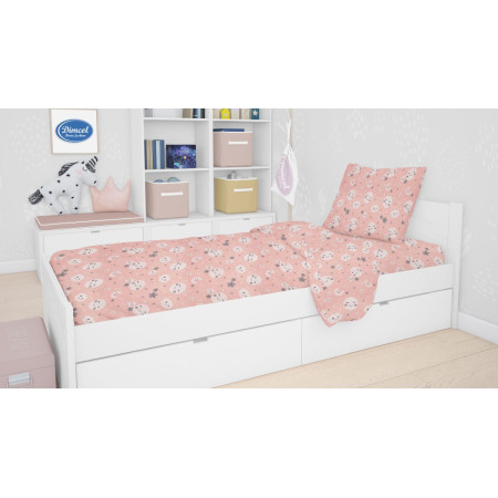 ΣΕΝΤΟΝΙΑ ΕΜΠΡΙΜΕ ΣΕΤ 3 τεμ kids Smile 82 160Χ240 Coral Cotton 100%