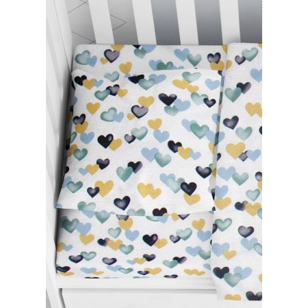 ΜΑΞΙΛΑΡΟΘΗΚΗ ΕΜΠΡΙΜΕ bebe Hearts 11 35Χ45 Grey-Green Cotton 100%