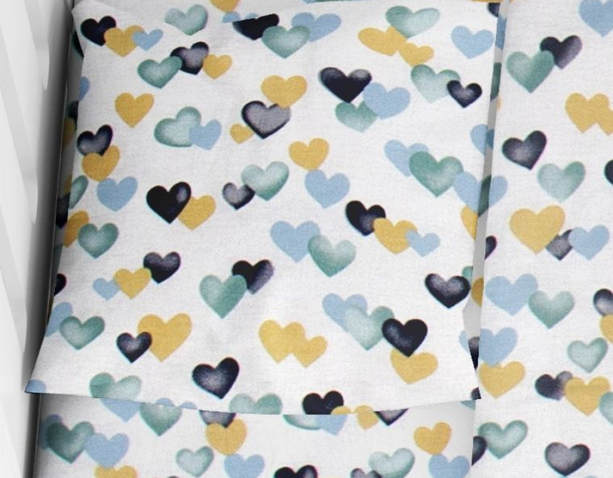 ΜΑΞΙΛΑΡΟΘΗΚΗ ΕΜΠΡΙΜΕ bebe Hearts 11 35Χ45 Grey-Green Cotton 100%