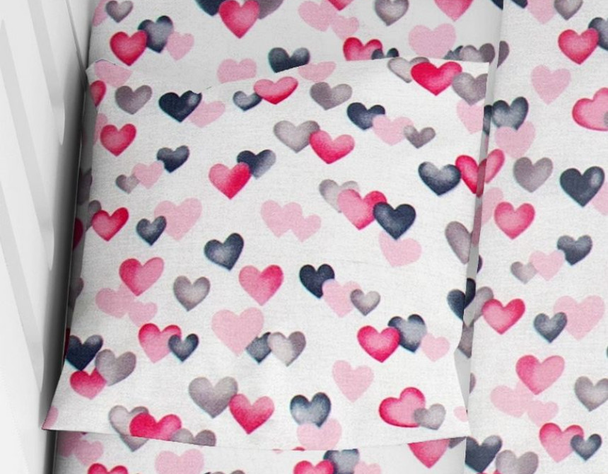 ΜΑΞΙΛΑΡΟΘΗΚΗ ΕΜΠΡΙΜΕ bebe Hearts 12 35X45 Grey-Pink Cotton 100%