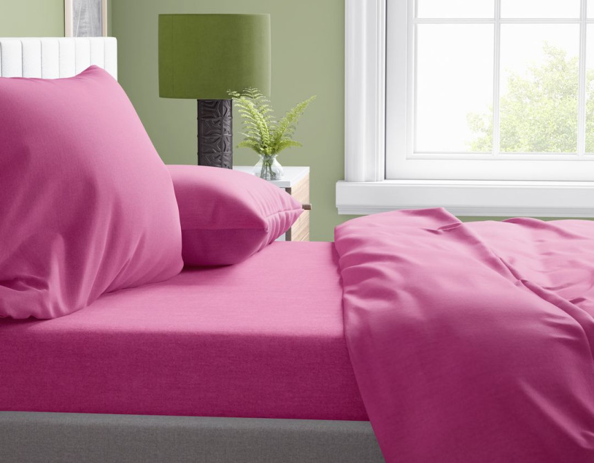 ΠΑΠΛΩΜΑ Solid 499 220X240 Fuchsia Cotton 100%