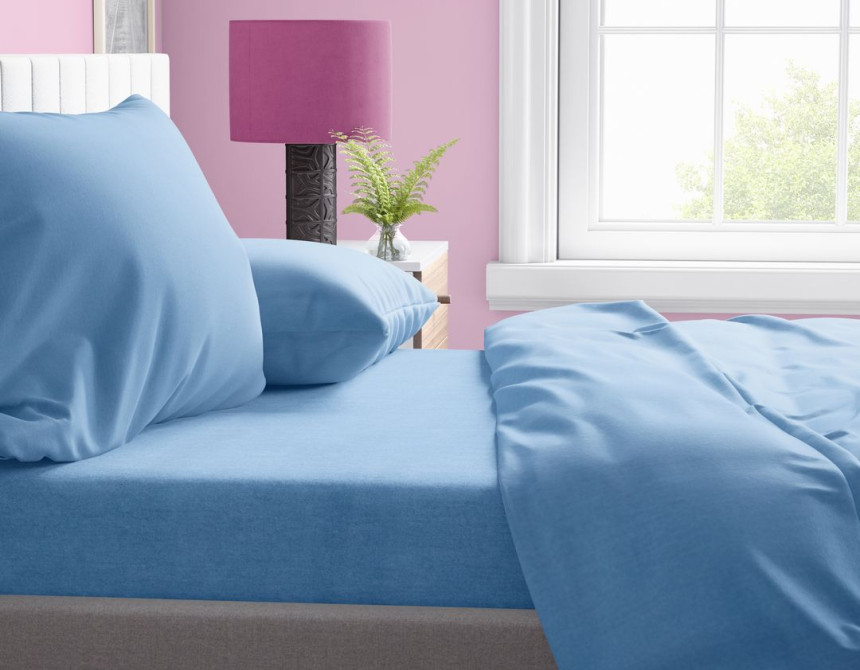 ΣΕΝΤΟΝΙΑ ΣΕΤ 4 τεμ Solid 498 220Χ240 Sky blue Cotton 100%