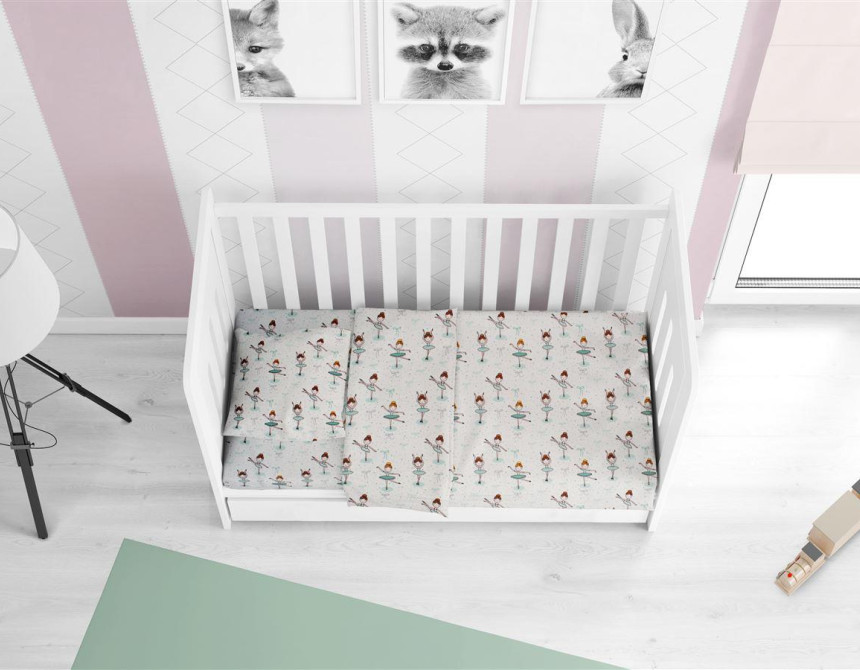 ΚΑΤΩΣΕΝΤΟΝΟ ΜΕ ΛΑΣΤΙΧΟ bebe Μπαλαρίνα 166 0,70X1,40X0,15 Green Flannel Cotton 100%