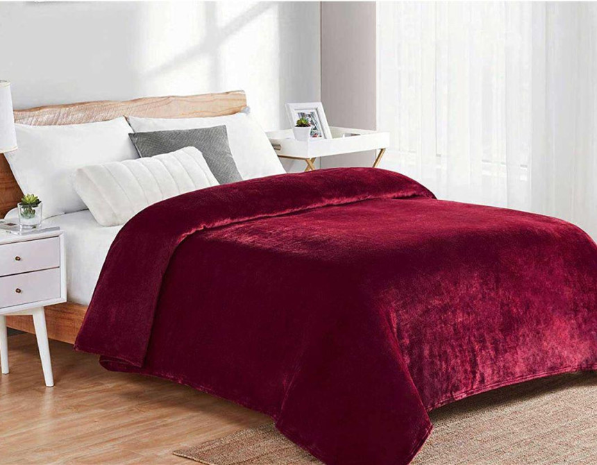 ΚΟΥΒΕΡΤΑ CORAL FLEECE Polyester 160X220 Μονόχρωμη 04 Bordeaux