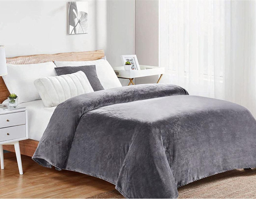 ΚΟΥΒΕΡΤΑ CORAL FLEECE Polyester 160X220 Μονόχρωμη 06 Grey