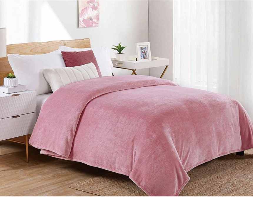 ΚΟΥΒΕΡΤΑ CORAL FLEECE Polyester 220X240 Μονόχρωμη 01 Cashmere Pink