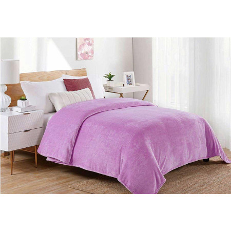 ΚΟΥΒΕΡΤΑ CORAL FLEECE Polyester 220X240 Μονόχρωμη 05 Lila