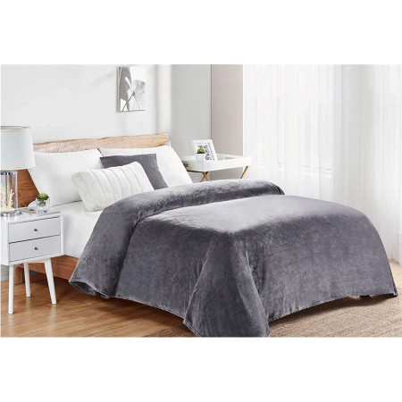 ΚΟΥΒΕΡΤΑ CORAL FLEECE Polyester 220X240 Μονόχρωμη 06 Grey