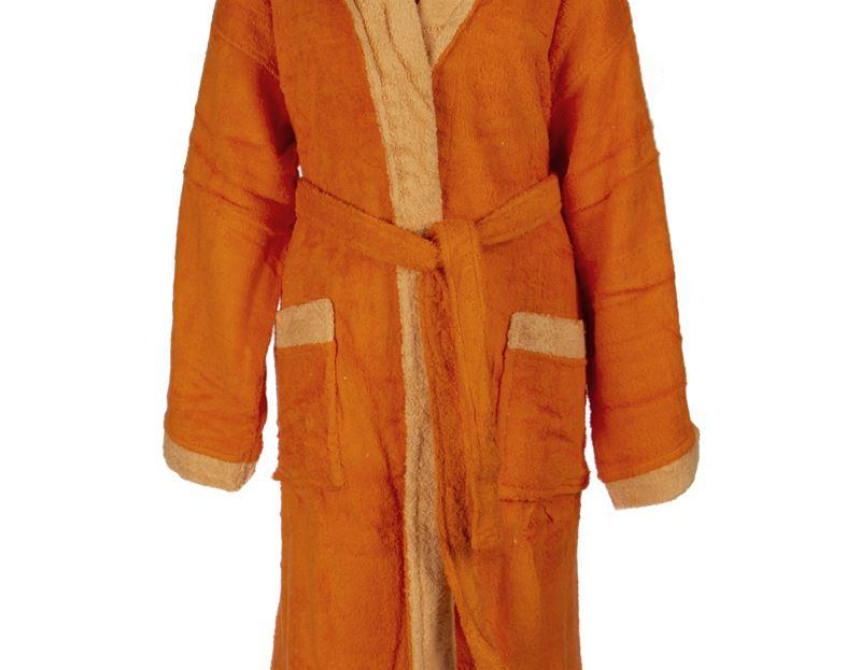 ΜΠΟΥΡΝΟΥΖΙ Cotton 100% L με γιακά Διχρωμο 450 gsm 02 Orange