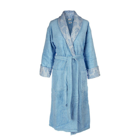 ΜΠΟΥΡΝΟΥΖΙ Cotton 100% XL με γιακά Ζακάρ φάσα 450 gsm 01 Sky blue