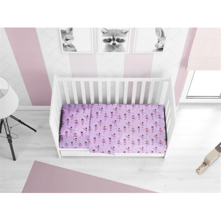 ΠΑΠΛΩΜΑ ΕΜΠΡΙΜΕ bebe Μπαλαρίνα 167 120X160 Lila Flannel Cotton 100%
