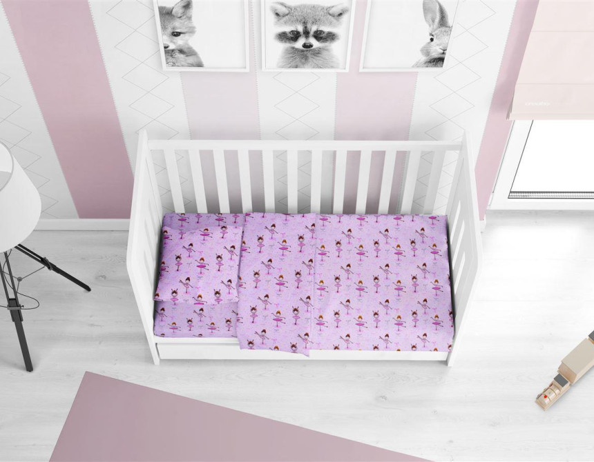ΠΑΠΛΩΜΑ ΕΜΠΡΙΜΕ bebe Μπαλαρίνα 167 120X160 Lila Flannel Cotton 100%