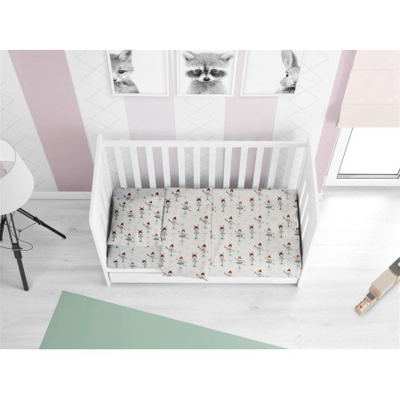 ΣΕΝΤΟΝΙΑ ΕΜΠΡΙΜΕ ΣΕΤ 3 τεμ bebe Μπαλαρίνα 166 120X160 Green Flannel Cotton 100%